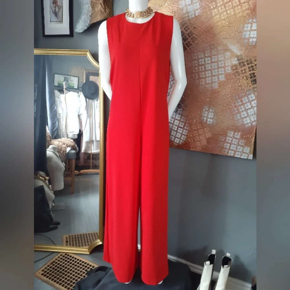 Zara Red Sleeveless Jumpsuit - Picture 3 of 16